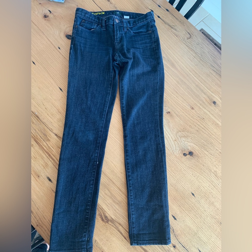J.Crew Stretch Women’s Toothpick Jeans Denim Size 27 Dark-wash Skinny Leg